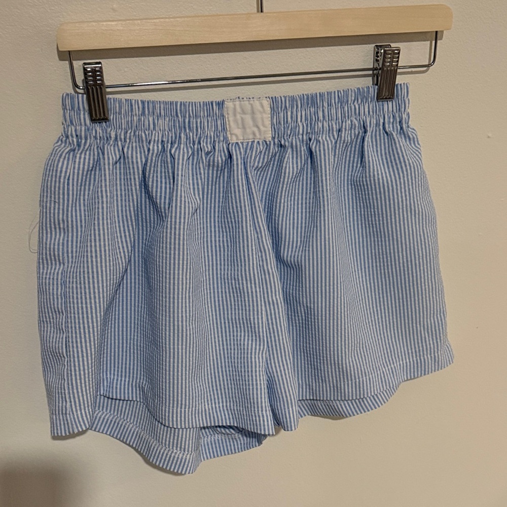 Stylish Blue Striped Women's Boxer Shorts